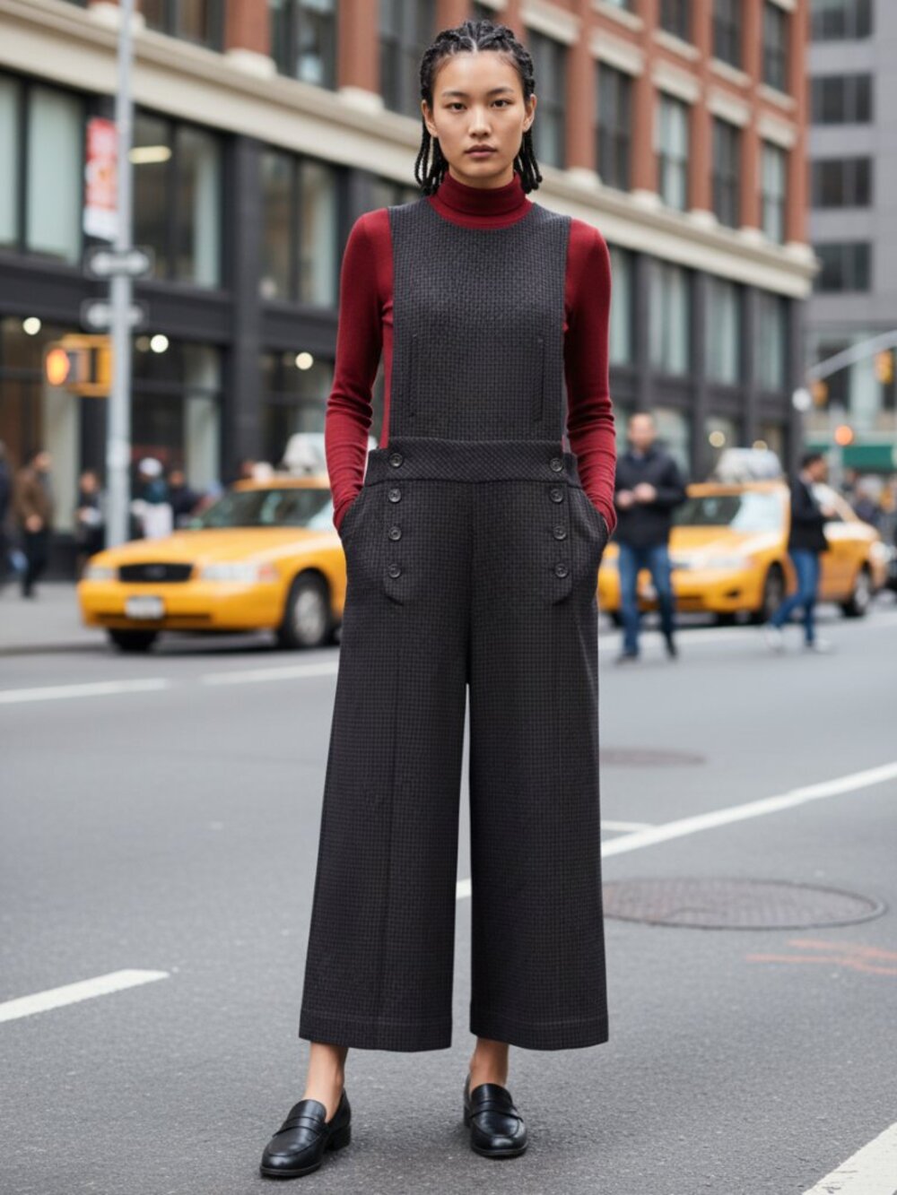 Cartonnier Anthropologie Wide-Leg Jumpsuit with Button Detail